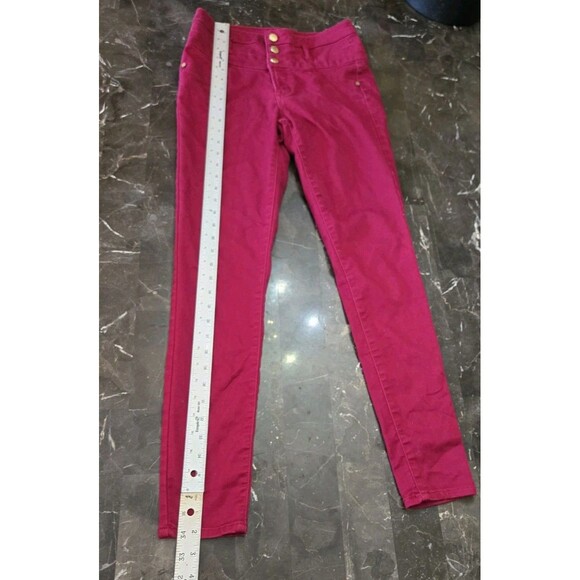 Refuge Hi - Waist Super Skinny Jeggings Pants Womens Size 4 Maroon Burgandy Red - Picture 11 of 13